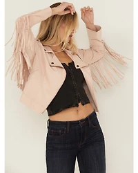 Idyllwind Women's Odessa Faux Suede Fringe Moto Jacket