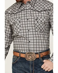 Cowboy Hardware Men's Barbed Wire Print Long Sleeve Snap Western Shirt