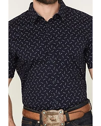 Cody James Men's Idaho Geo Print Short Sleeve Button-Down Stretch Western Shirt