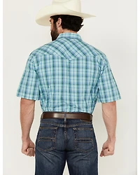 Wrangler 20X Men's Plaid Print Short Sleeve Snap Stretch Western Shirt