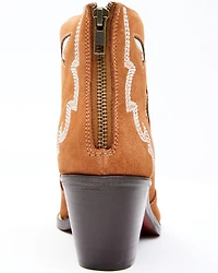 Dan Post Women's Embroidered Inlay Suede Fashion Booties - Snip Toe