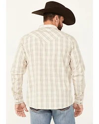 Moonshine Spirit Men's Rhythm Plaid Print Long Sleeve Snap Western Shirt