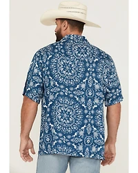 Wrangler Men's Western Print Short Sleeve Snap Shirt