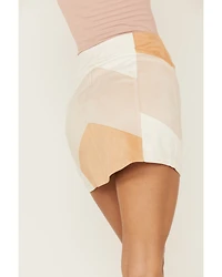 Shyanne Women's Patchwork Faux Suede Mini Skirt