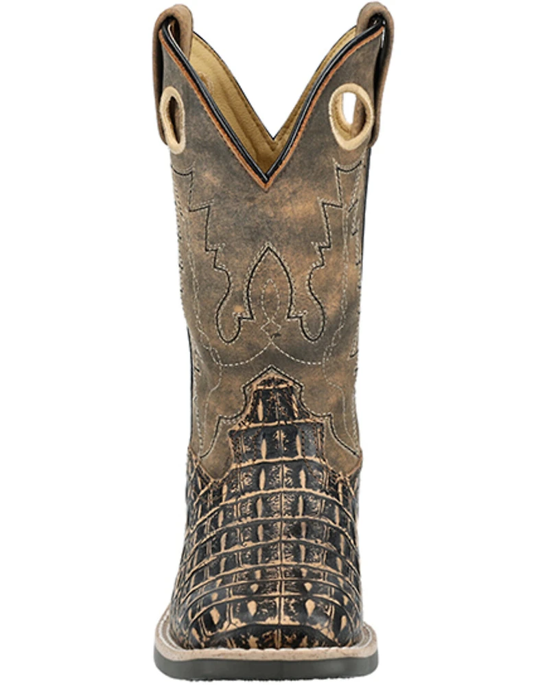 Smoky Mountain Little Boys' Gator Western Boots - Broad Square Toe