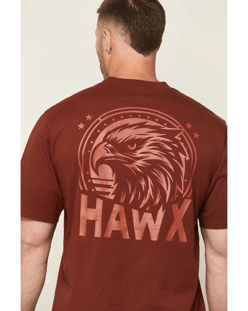Hawx Men's Solid Silhouette Short Sleeve Graphic Work T-Shirt