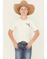 Sable Sky Boys' Cow Skull Short Sleeve Graphic T-Shirt