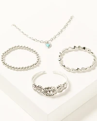 Shyanne Women's Western Cuff Mixed Media Bracelet Set - 4 Piece