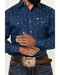 Ely Walker Men's Diamond Southwestern Print Long Sleeve Snap Western Shirt