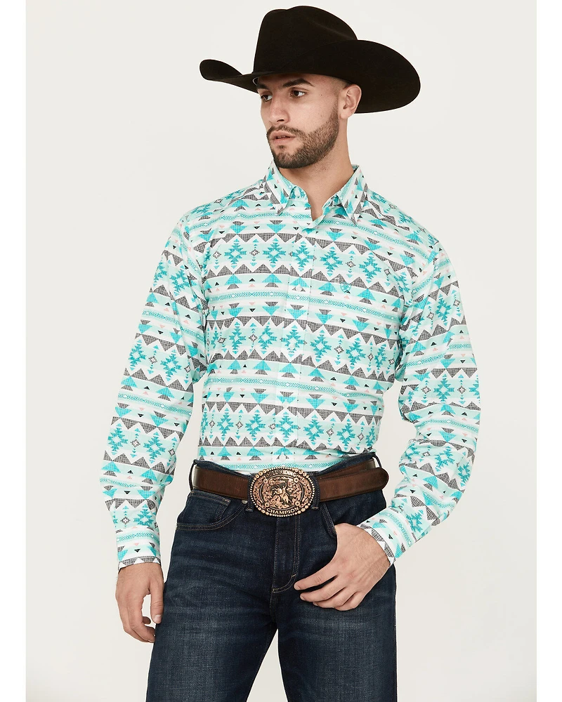 Ariat Men's Jacey Southwestern Print Long Sleeve Button-Down Western Shirt