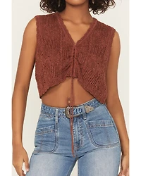 Shyanne Women's Metallic Cinch-Front Sweater Tank