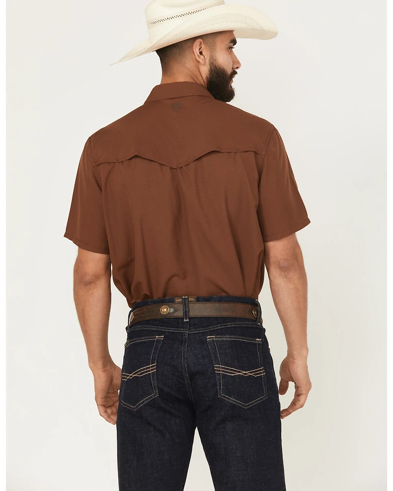 RANK 45® Men's Ridge Solid Short Sleeve Snap Performance Shirt