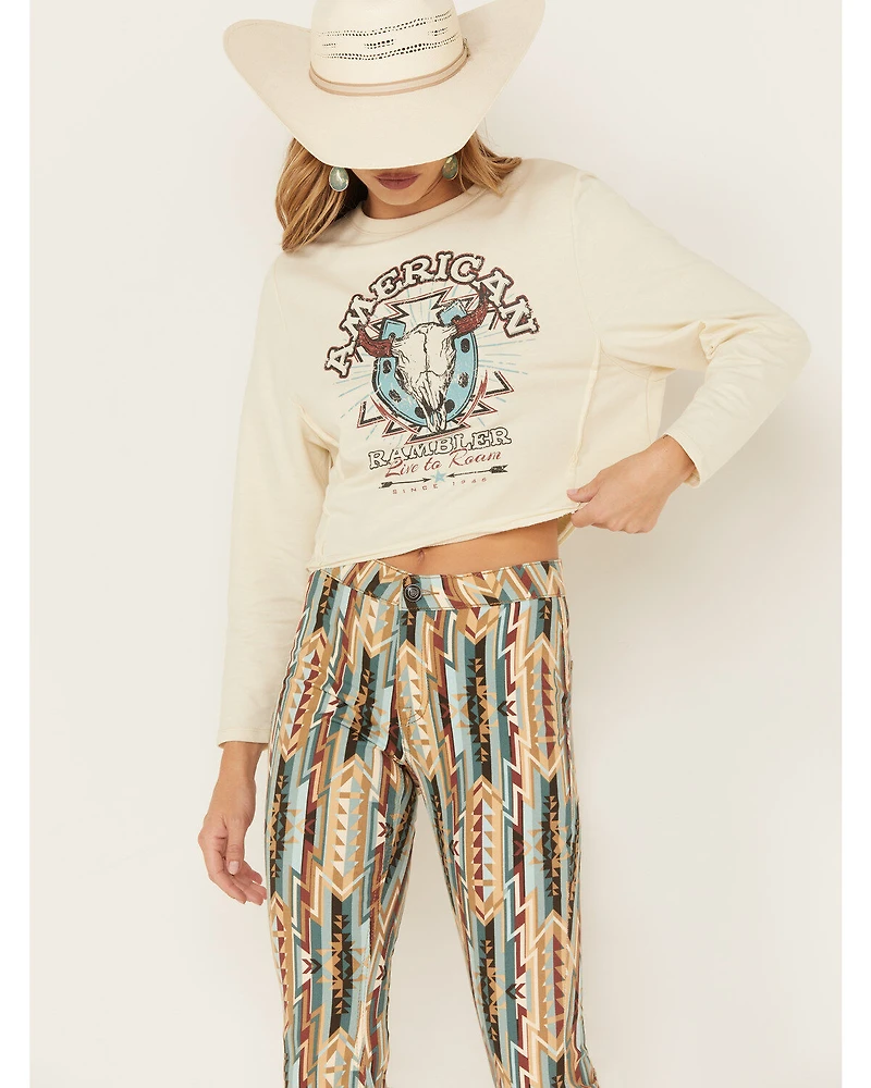 Rock & Roll Denim Women's American Rambler Graphic Long Sleeve Tee