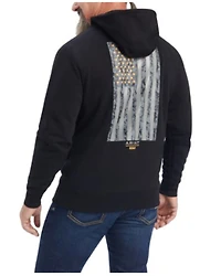 Ariat Men's Rebar Workman Reflective Flag Graphic Hooded Work Jacket