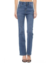 Cello Women's Medium Wash Button Kick Flare Jeans