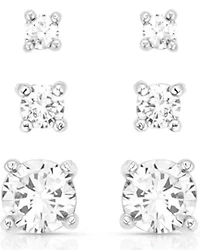 Montana Silversmiths Women's Shine Bright Triple Crystal Post Earring Set - 3 Piece