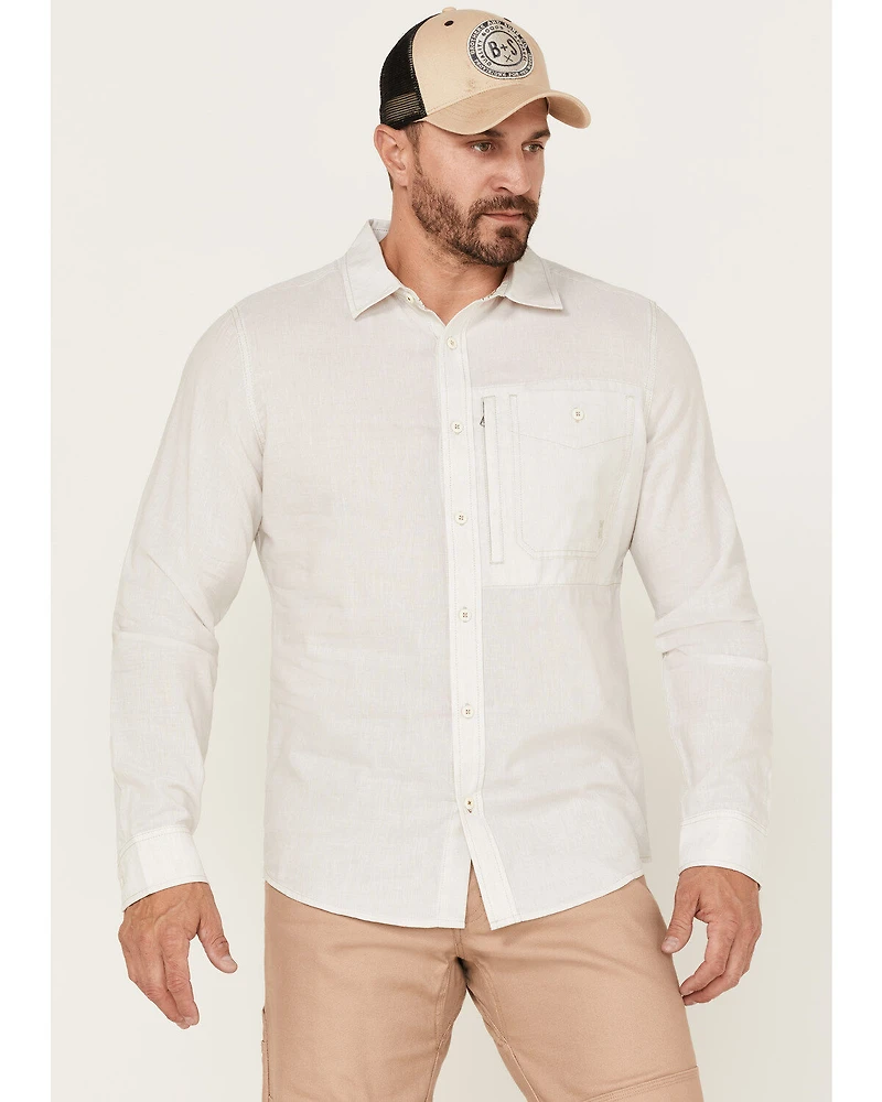 Brothers and Sons Men's Performance Solid Long Sleeve Button Down Western Shirt