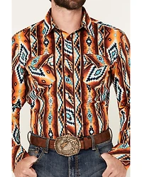 Rock & Roll Denim Men's Southwestern Striped Long Sleeve Snap Stretch Western Shirt