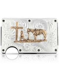 Montana Silversmiths Men's Credit Card & Cash Case With Praying Cowboy