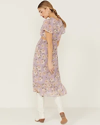 Sadie & Sage Women's Floral Cut-Out Midi Dress