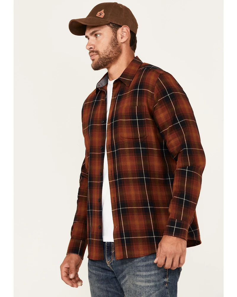 Brothers and Sons Men's Bask Plaid Print Long Sleeve Button-Down Western Shirt