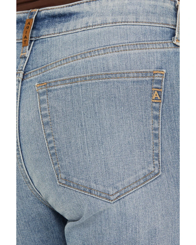 Ariat Women's Bridle Medium Wash High Rise Slim Straight Stretch Denim Jeans