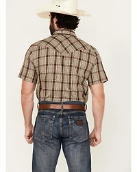 Cody James Men's Poncho Plaid Print Short Sleeve Snap Western Shirt