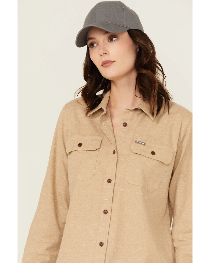 Ariat Women's Rebar Tunic Long Sleeve Button-Down Flannel Work Shirt