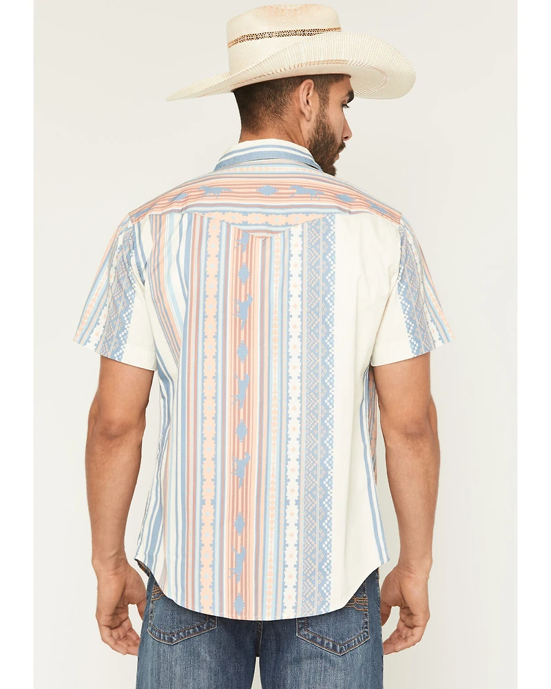 Sendero Provisions Men's Wyatt Serape Striped Short Sleeve Snap Western Shirt