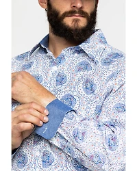 Tuf Cooper Men's Stretch Paisley Print Long Sleeve Western Shirt
