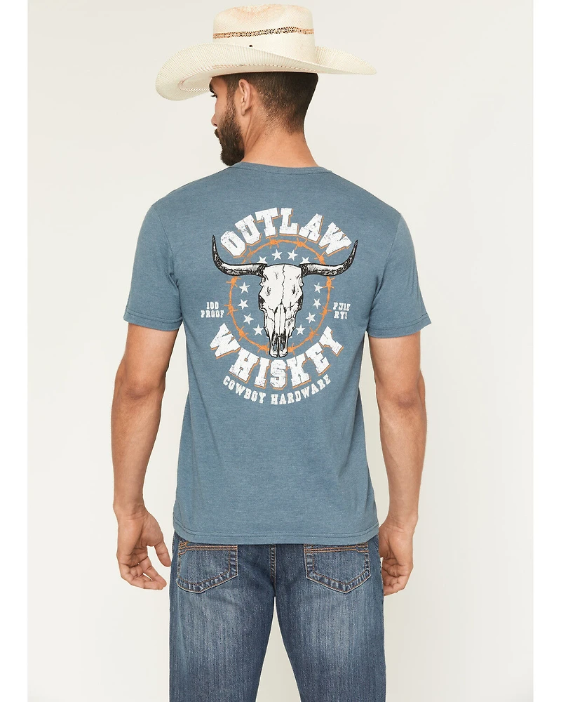 Cowboy Hardware Men's Outlaw Whiskey Short Sleeve Graphic T-Shirt
