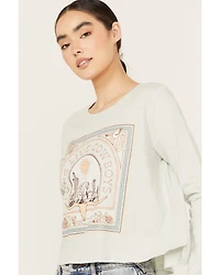 Wrangler Women's Cowboys Desert Long Sleeve Graphic Tee