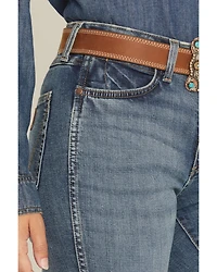 Wrangler Retro Women's Dark Wash Natalia High Rise Bailey Bootcut Stretch Denim Jeans