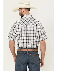 Wrangler Retro Men's Plaid Print Short Sleeve Snap Western Shirt