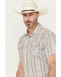Panhandle Men's Southwestern Striped Short Sleeve Snap Western Shirt