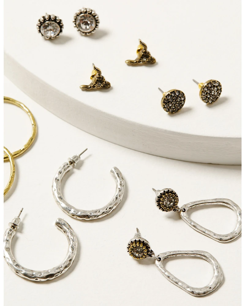 Shyanne Women's Sierra Winter Longhorn Earring Set - 6 Piece