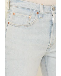 Levi's Women's Stepped Away Light Wash High Rise 501 Straight Stretch Denim Jeans