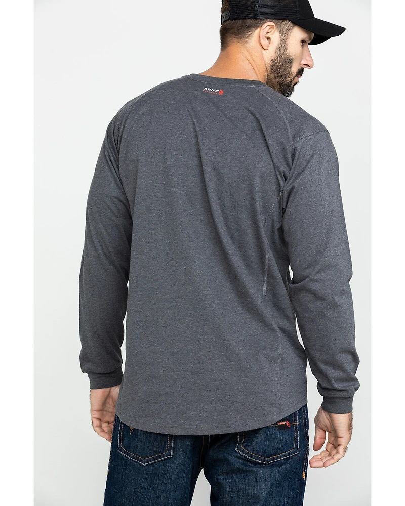 Ariat Men's FR Air Henley Long Sleeve Work Shirt - Big