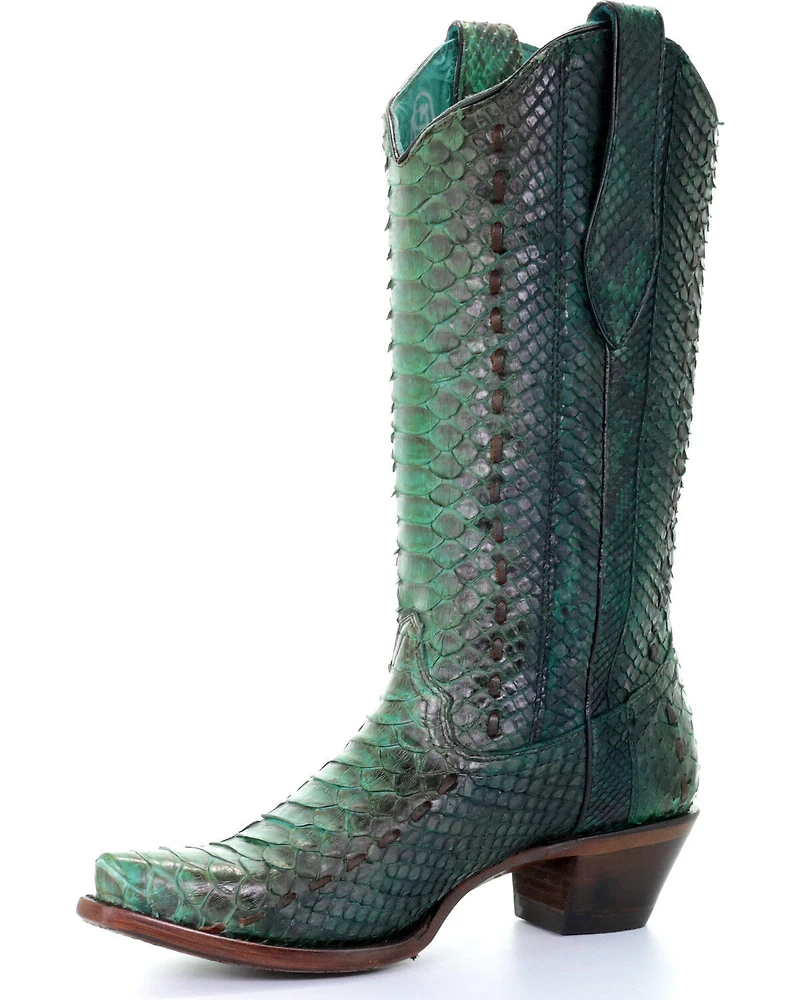 Corral Women's Full Python Woven Western Boots - Snip Toe