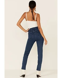 Wishlist Women's Dark Wash Acid Fading High Rise Skinny Jeans