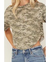 Youth Revolt Women's Camo Print Seamed Tee