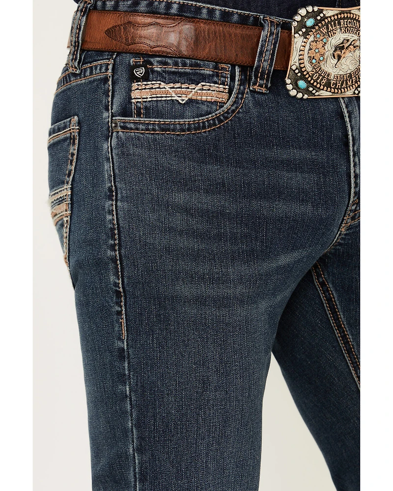 Rock & Roll Denim Men's Revolver Medium Wash Slim Straight Stretch Jeans