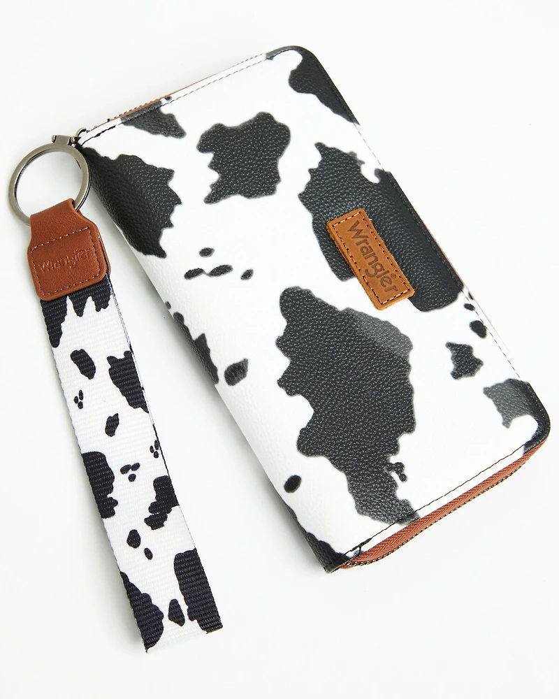 Wrangler Women's Boot Barn Exclusive Daisy Cow Print Wallet
