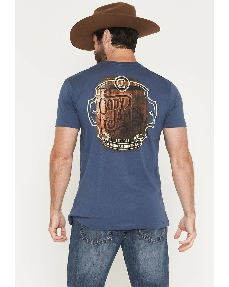 Cody James Men's Whiskey Barrel Logo Short Sleeve Graphic T-Shirt