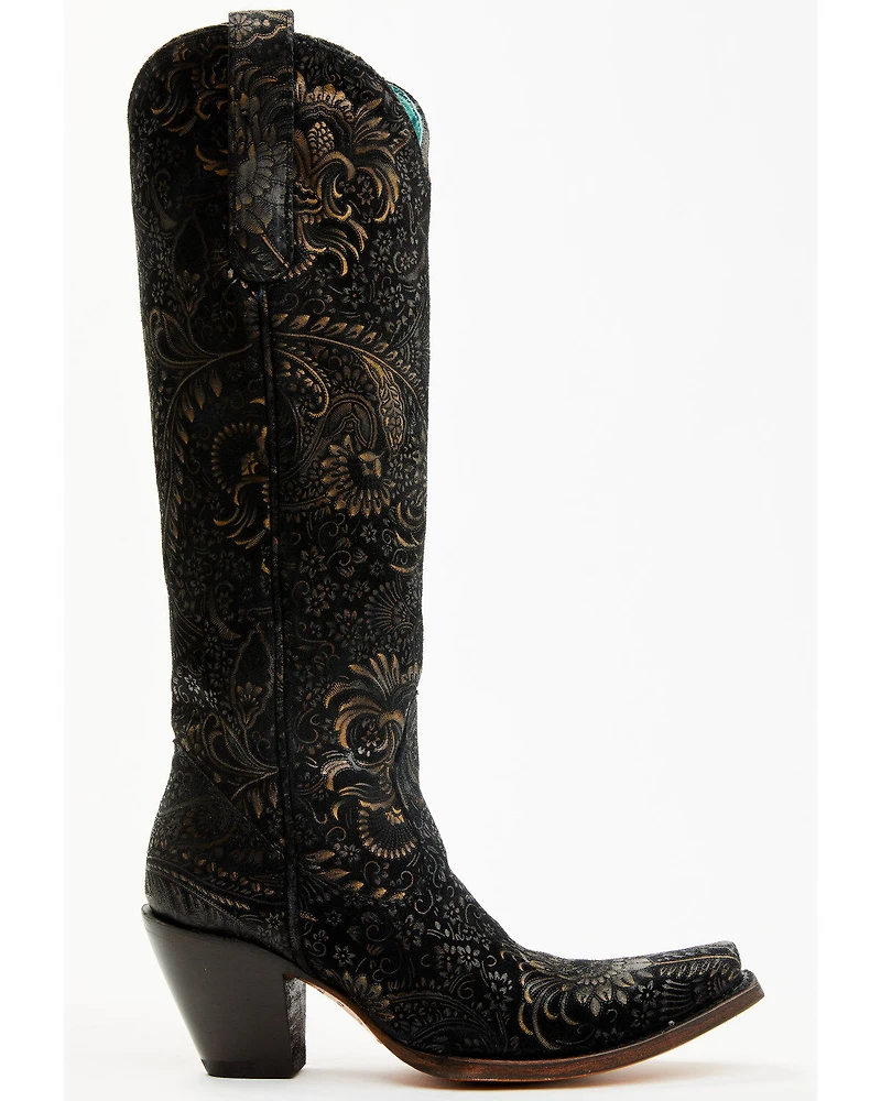 Corral Women's Floral Tall Western Boots - Snip Toe