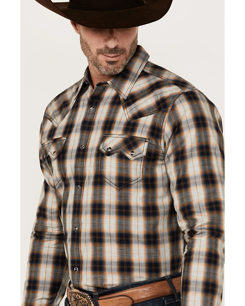 Cody James Men's Desert Nights Plaid Print Long Sleeve Snap Western Shirt