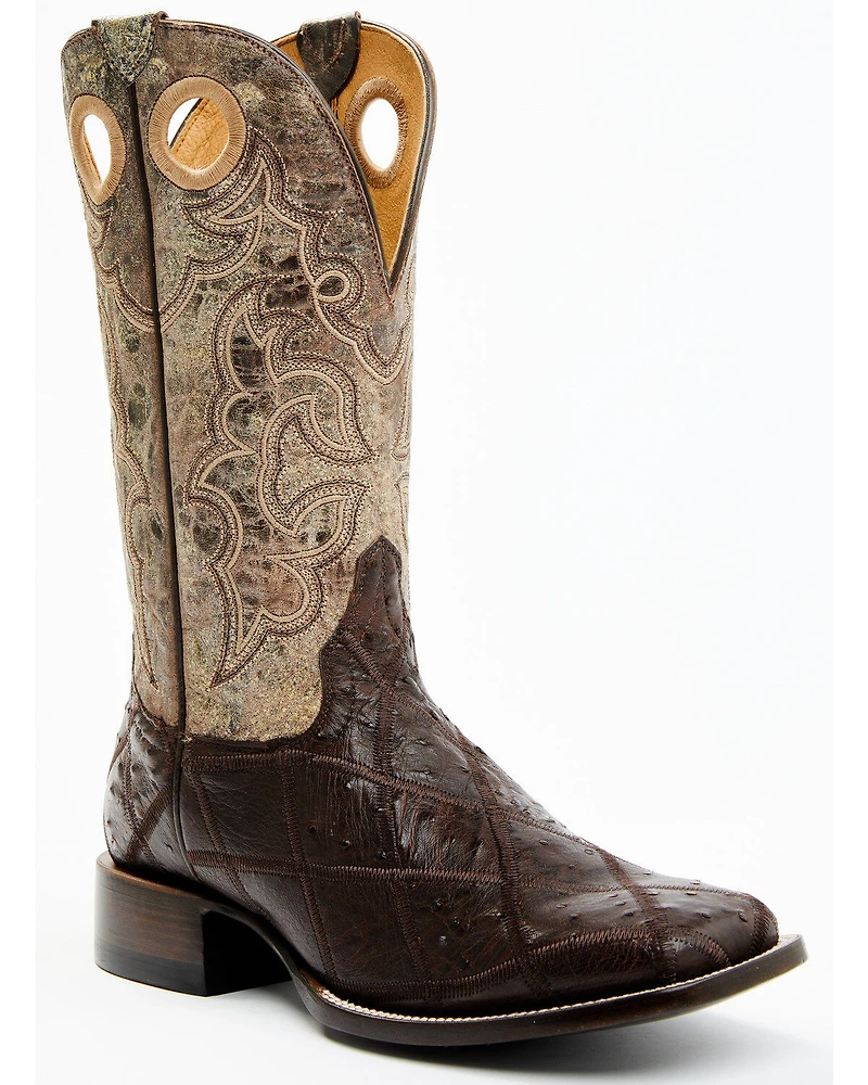 Cody James Men's Exotic Full Quill Ostrich Western Boots - Broad Square Toe