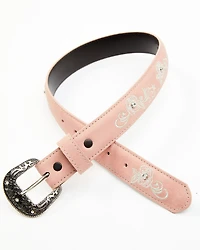 Shyanne Girls' Floral & Crystal Rhinestone Leather Belt