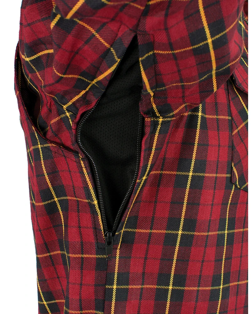 Milwaukee Performance Men's Aramid Reinforced Checkered Flannel Biker Shirt - Big & Tall