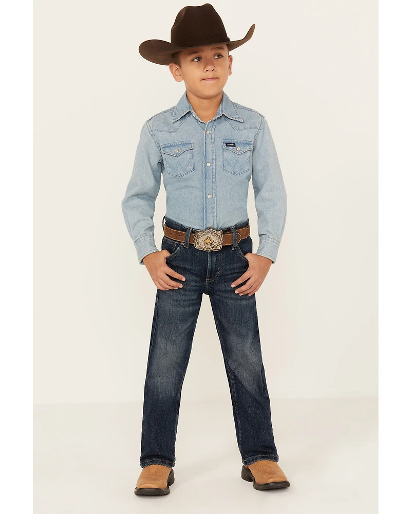 Wrangler 20X Boys' Dark Wash Slim Fit Vintage Bootcut Denim Jeans